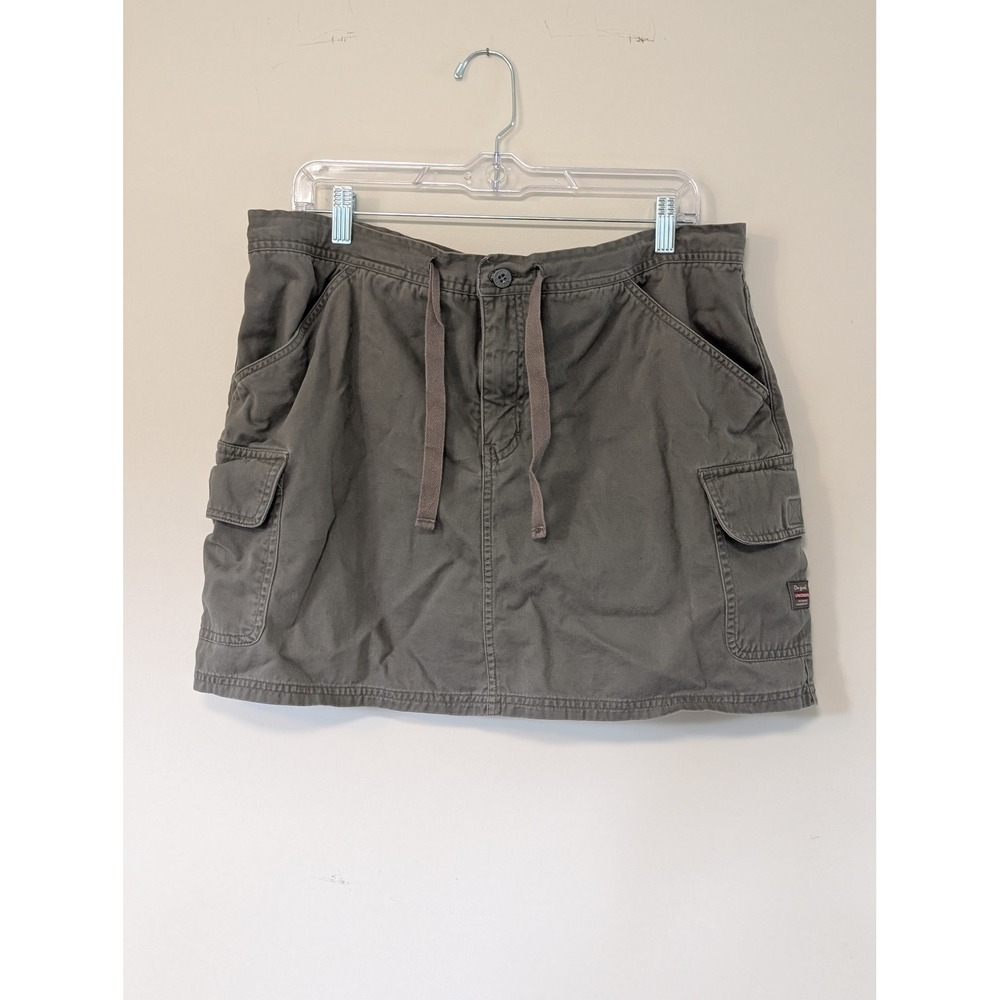 Vintage Unionbay Y2K Cargo Mini Skirt Olive Green 90s Utility Gorpcore Size 13